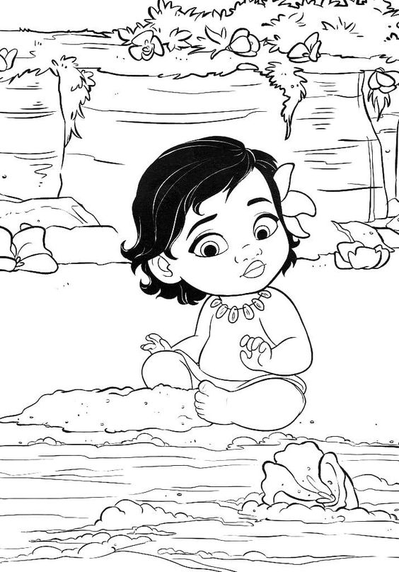 Desenho de Moana para imprimir