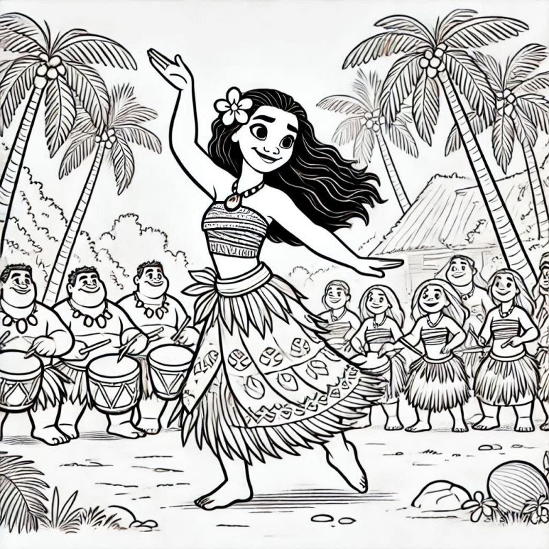 Desenho de Moana para imprimir