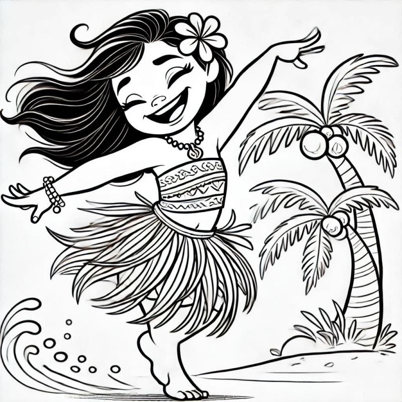 Desenho de Moana para imprimir