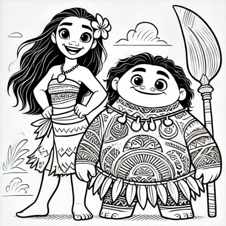 Moana para Colorir e Imprimir