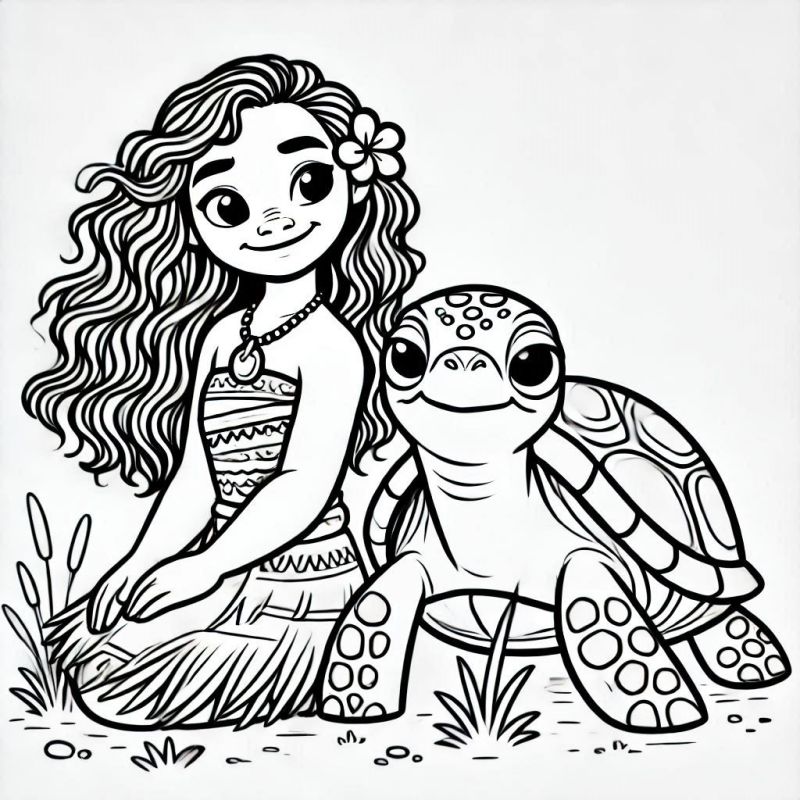 Desenho de Moana para imprimir