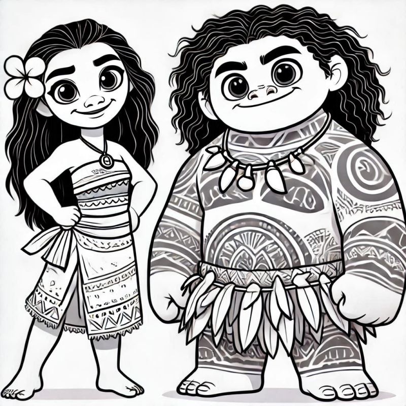 Desenho de Moana para imprimir