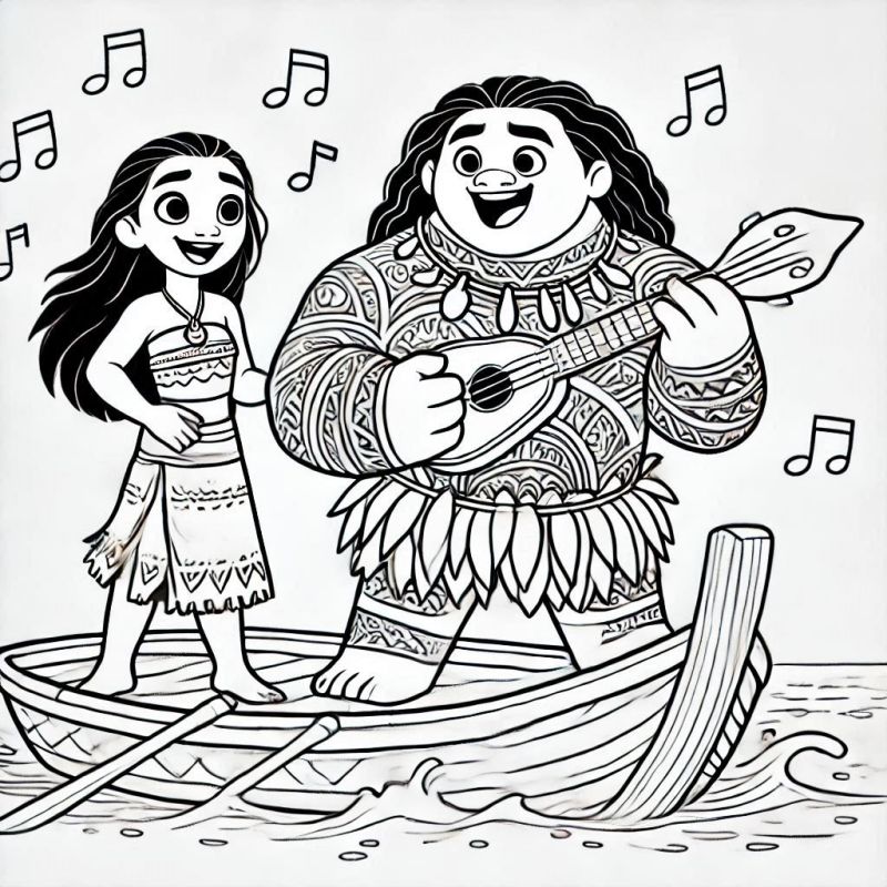 Desenho de Moana para imprimir