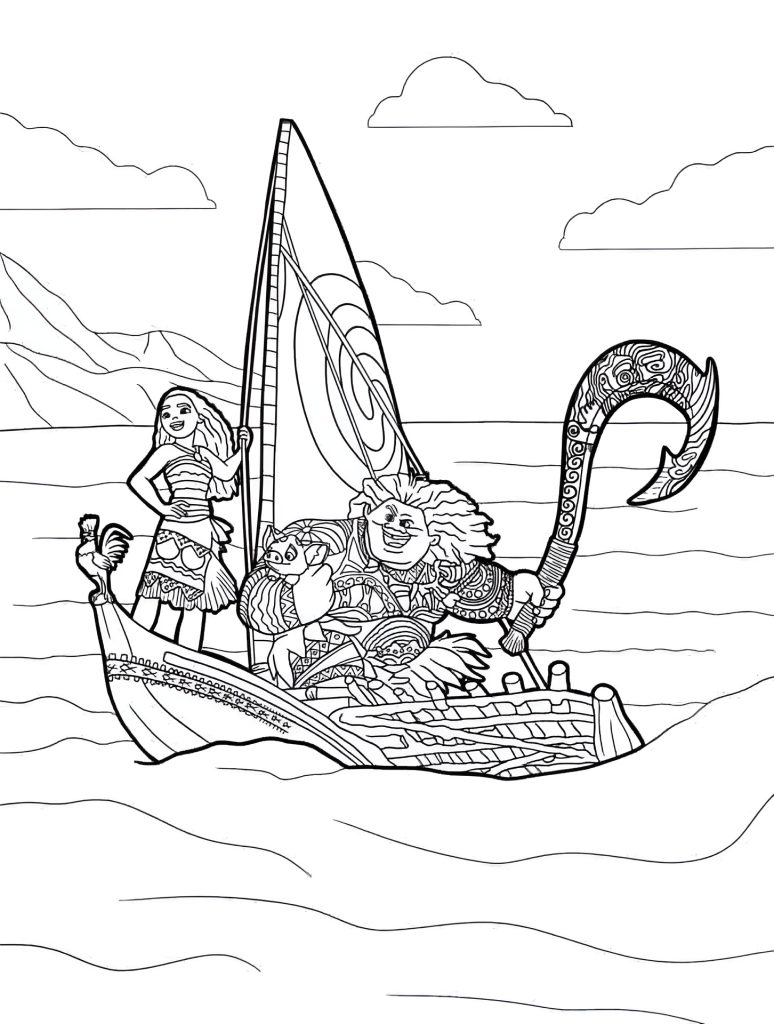 Desenho de Moana para imprimir