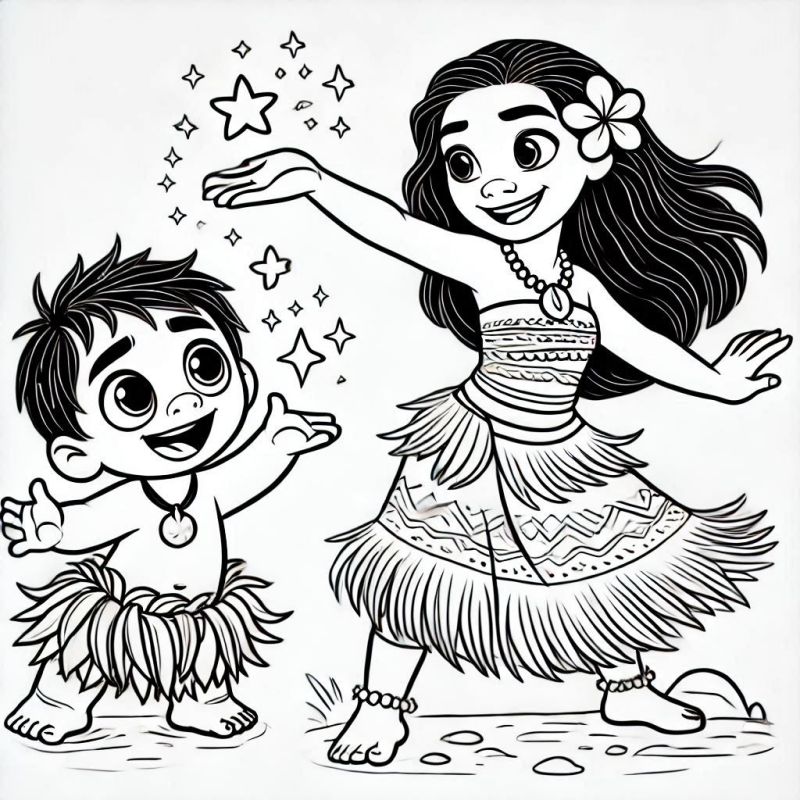 Desenho de Moana para imprimir