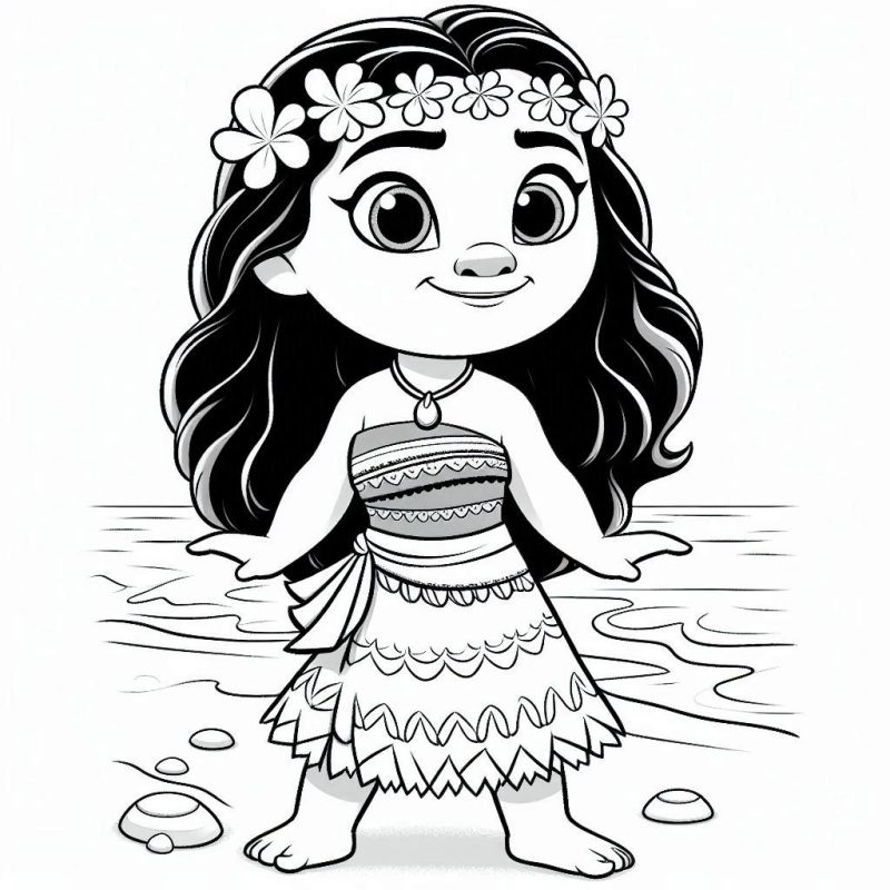 Desenho de Moana para imprimir