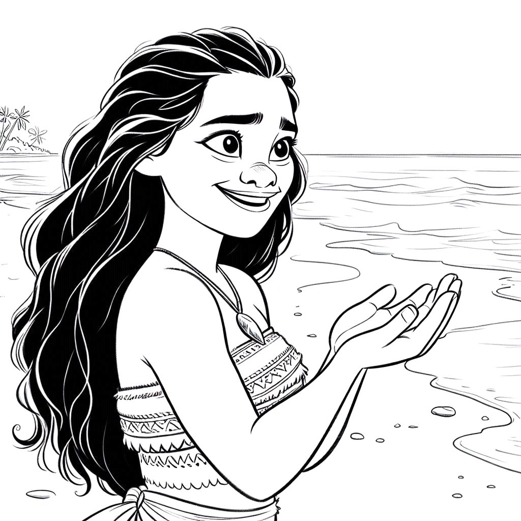 Desenho de Moana para imprimir