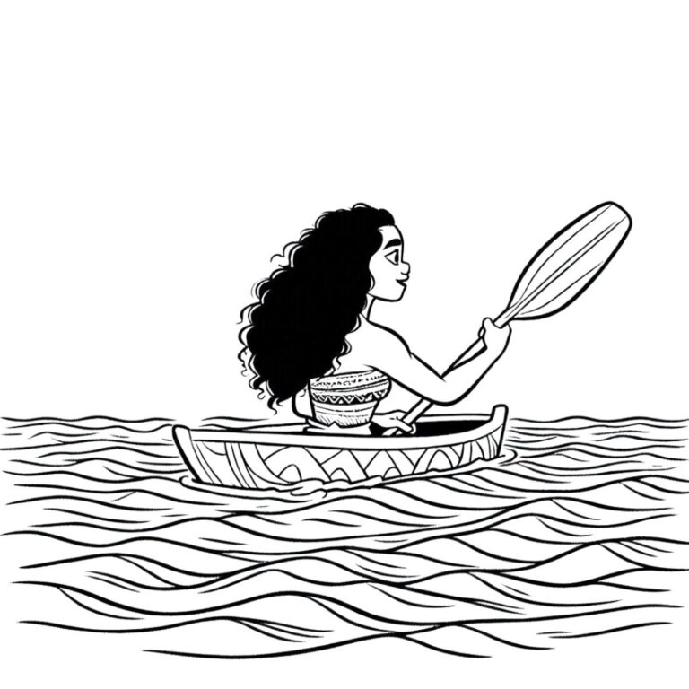 Desenho de Moana para imprimir
