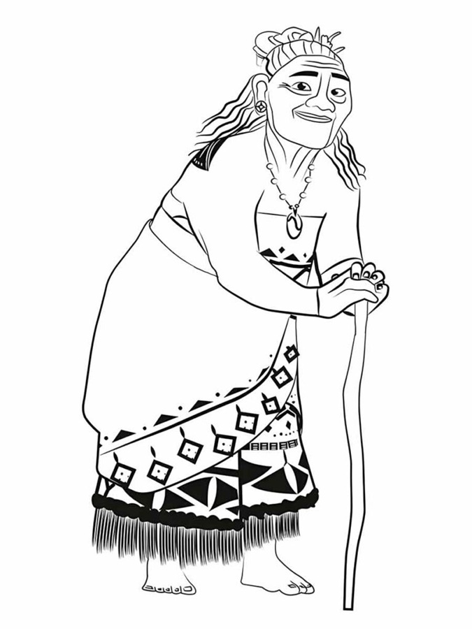 Desenho de Moana para imprimir