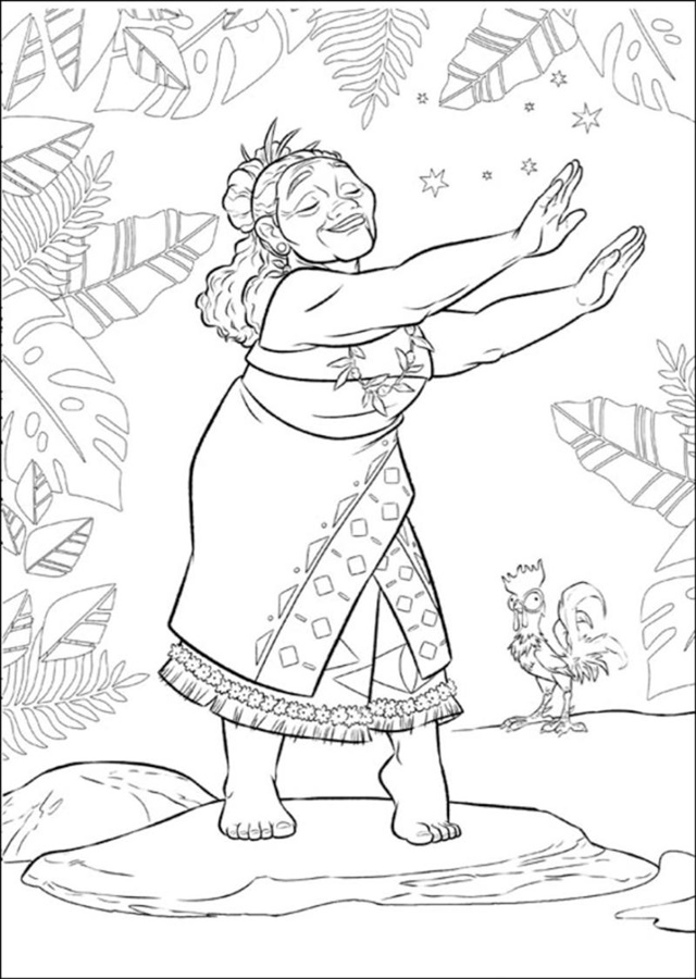 Desenho de Moana para imprimir