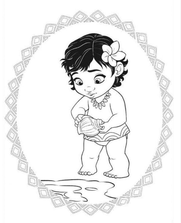 Desenho de Moana para imprimir