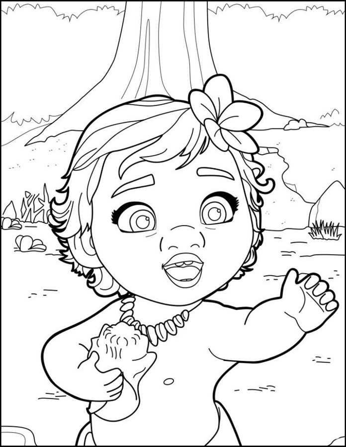 Desenho de Moana para imprimir