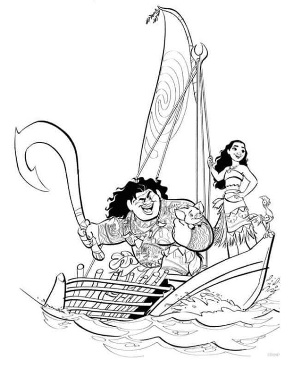 Desenho de Moana para imprimir