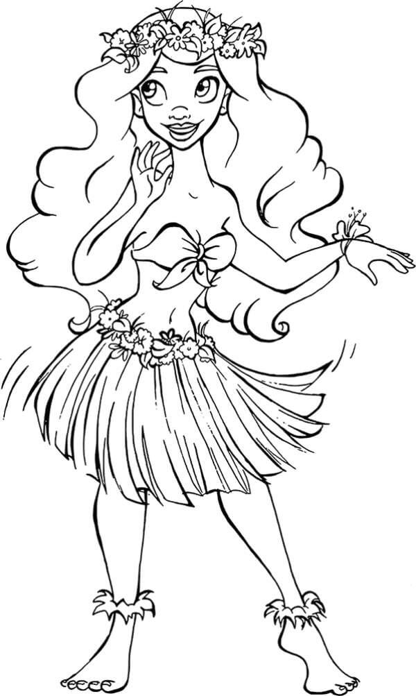 Desenho de Moana para imprimir