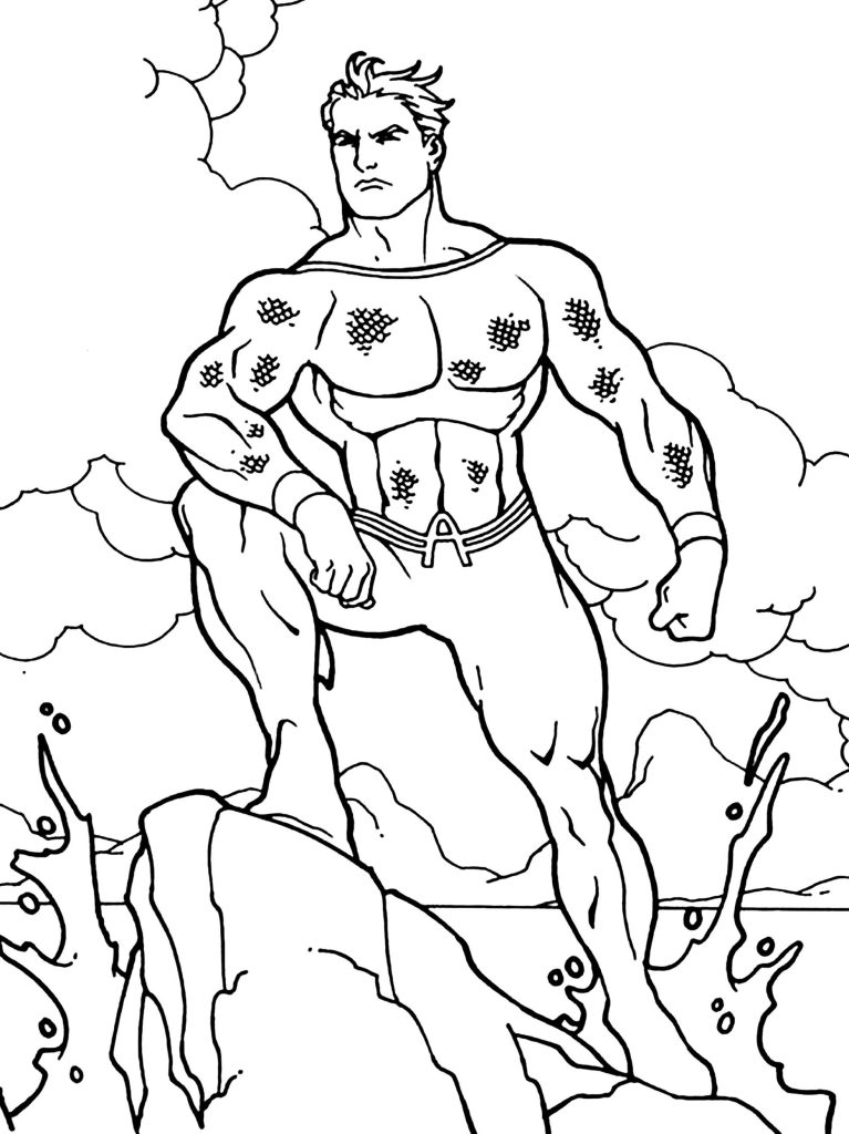 Desenho de Aquaman para imprimir
