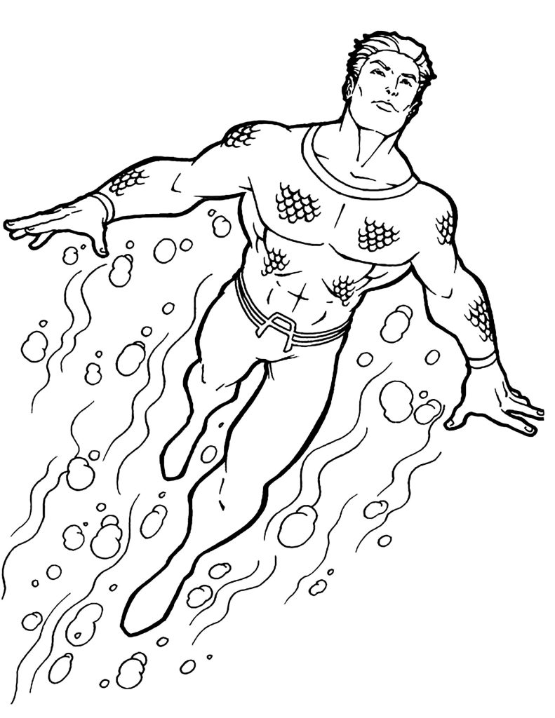 Desenho de Aquaman para imprimir