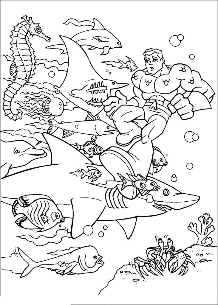 Desenho de Aquaman para imprimir