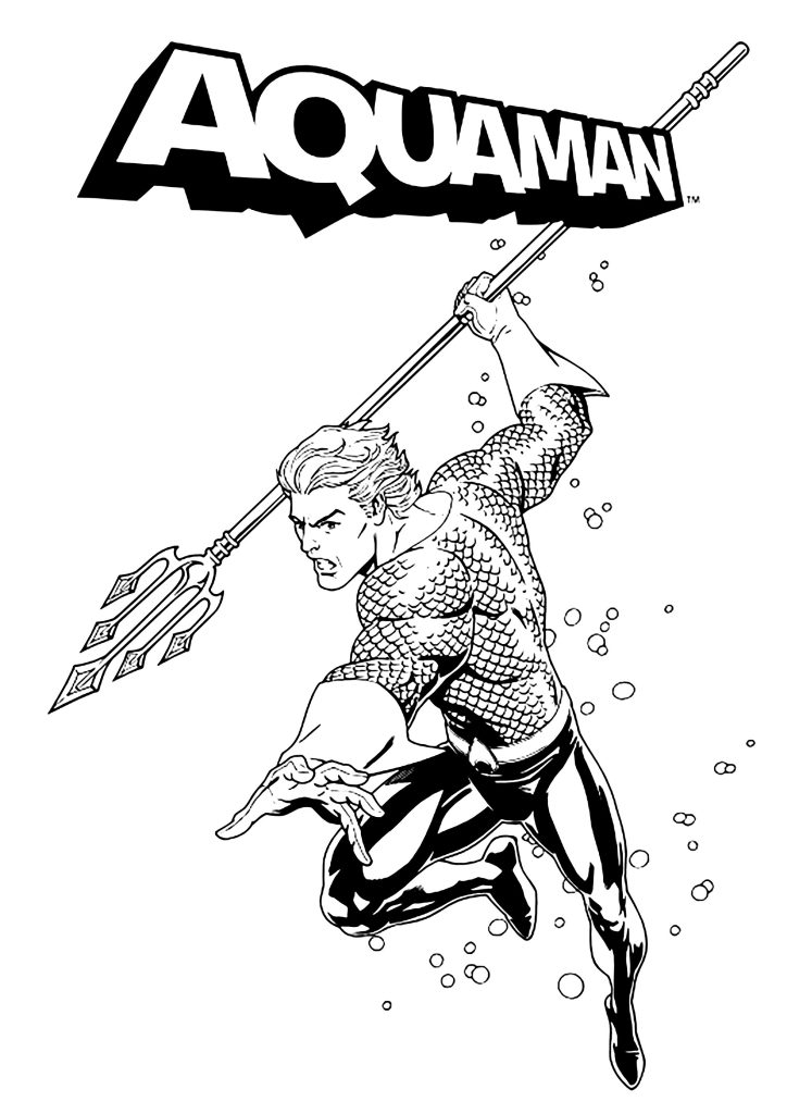 Desenho de Aquaman para imprimir