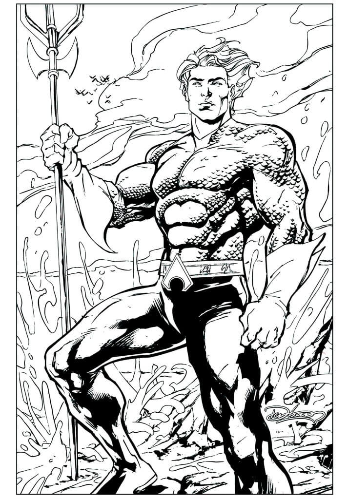 Desenho de Aquaman para imprimir