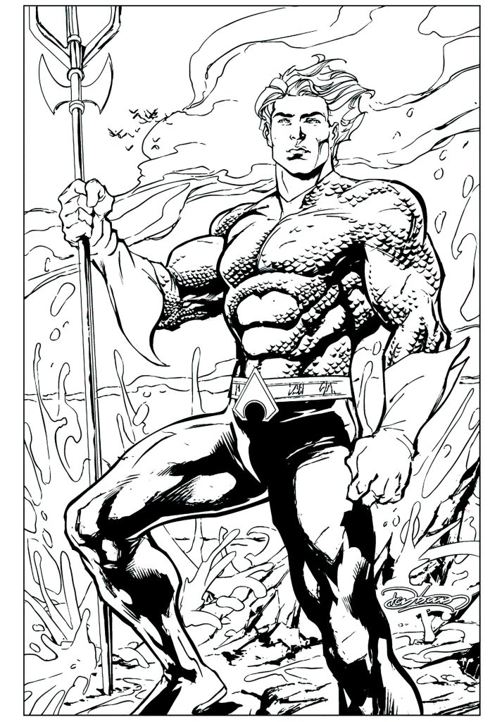 Desenho de Aquaman para imprimir
