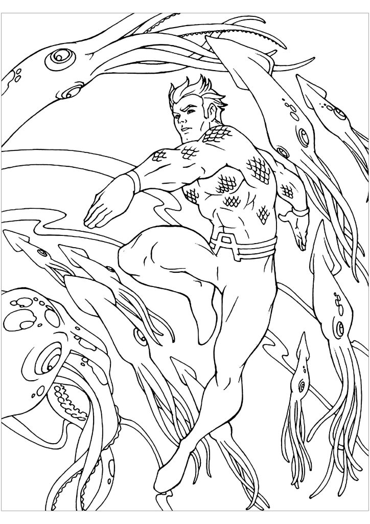 Desenho de Aquaman para imprimir