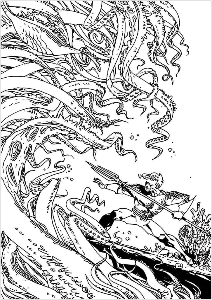 Desenho de Aquaman para imprimir