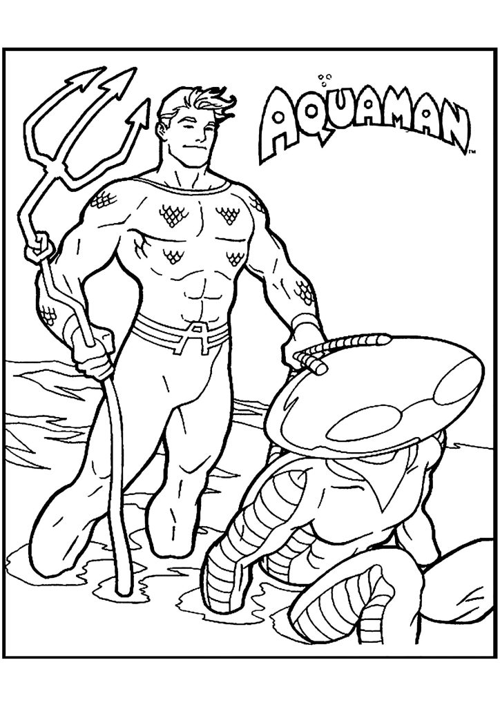 Desenho de Aquaman para imprimir