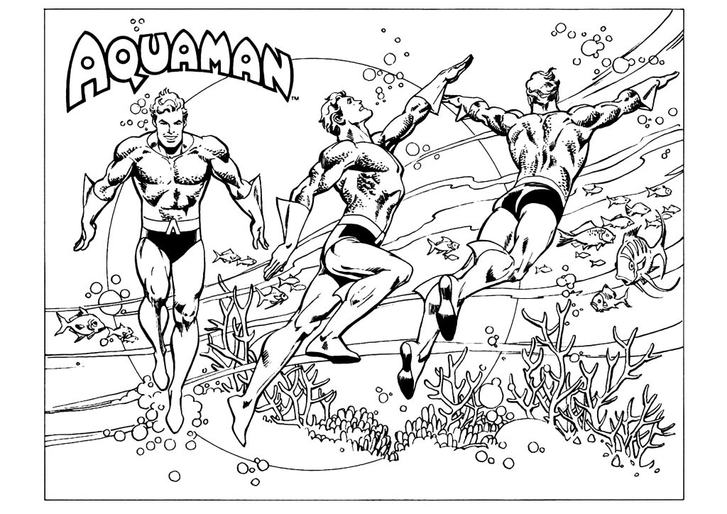 Desenho de Aquaman para imprimir