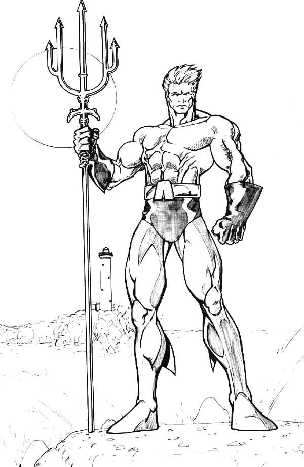 Desenho de Aquaman para imprimir