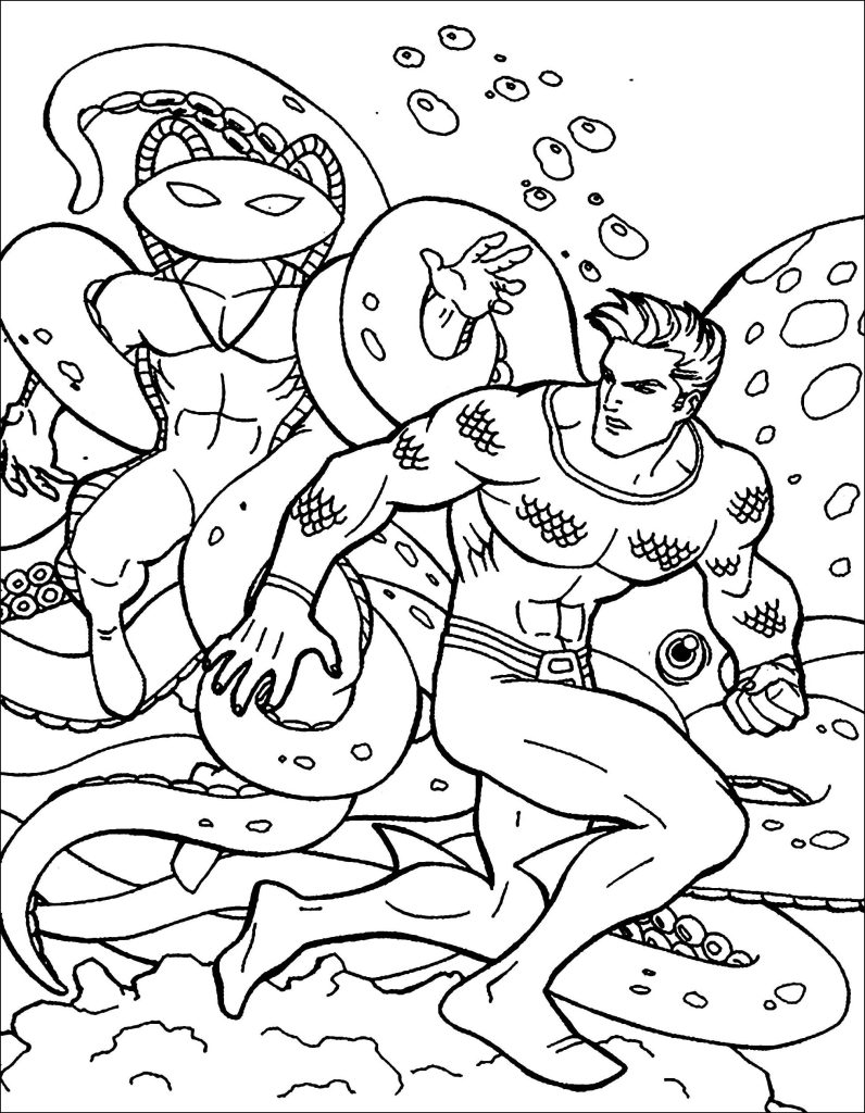 Desenho de Aquaman para imprimir