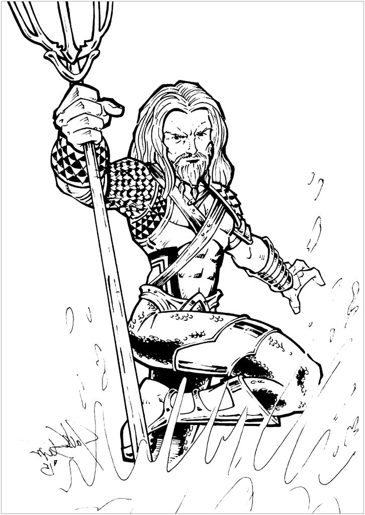 Desenho de Aquaman para imprimir