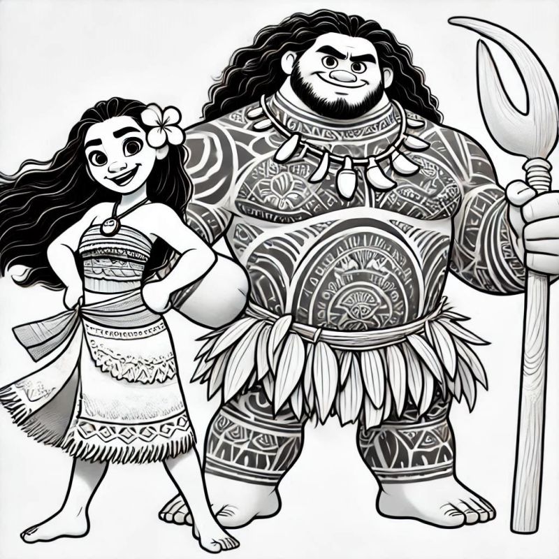 Desenho de Moana para imprimir