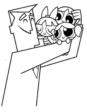 Desenho de Professor Utônio (As Meninas Superpoderosas) para imprimir