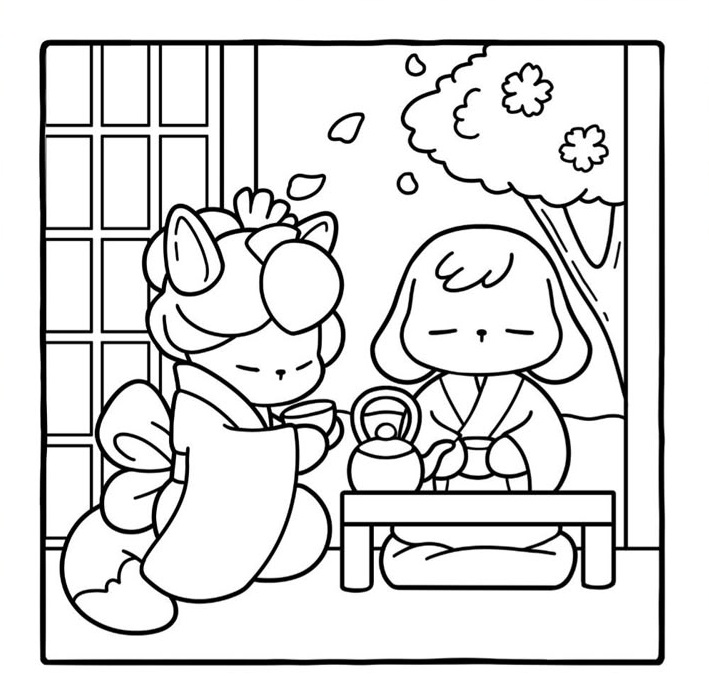 Desenho de Cozy Friends para imprimir