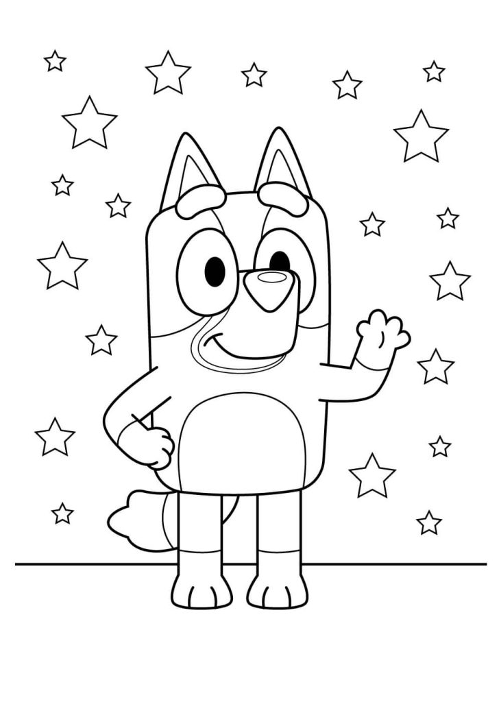Desenho de Bluey para imprimir