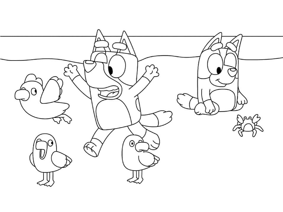 Desenho de Bluey para imprimir