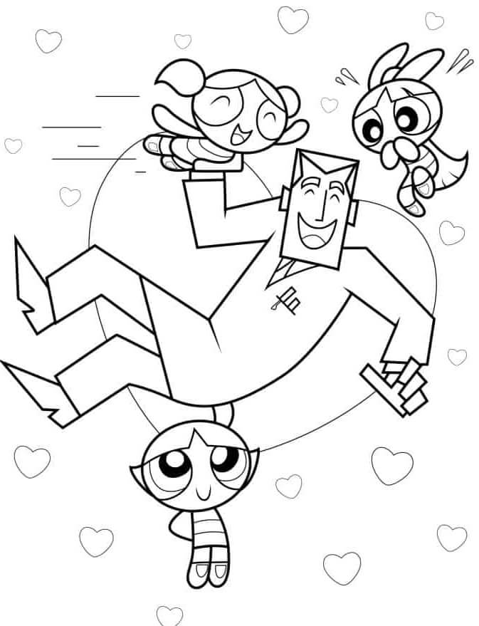 Desenho de Professor Utônio (As Meninas Superpoderosas) para imprimir