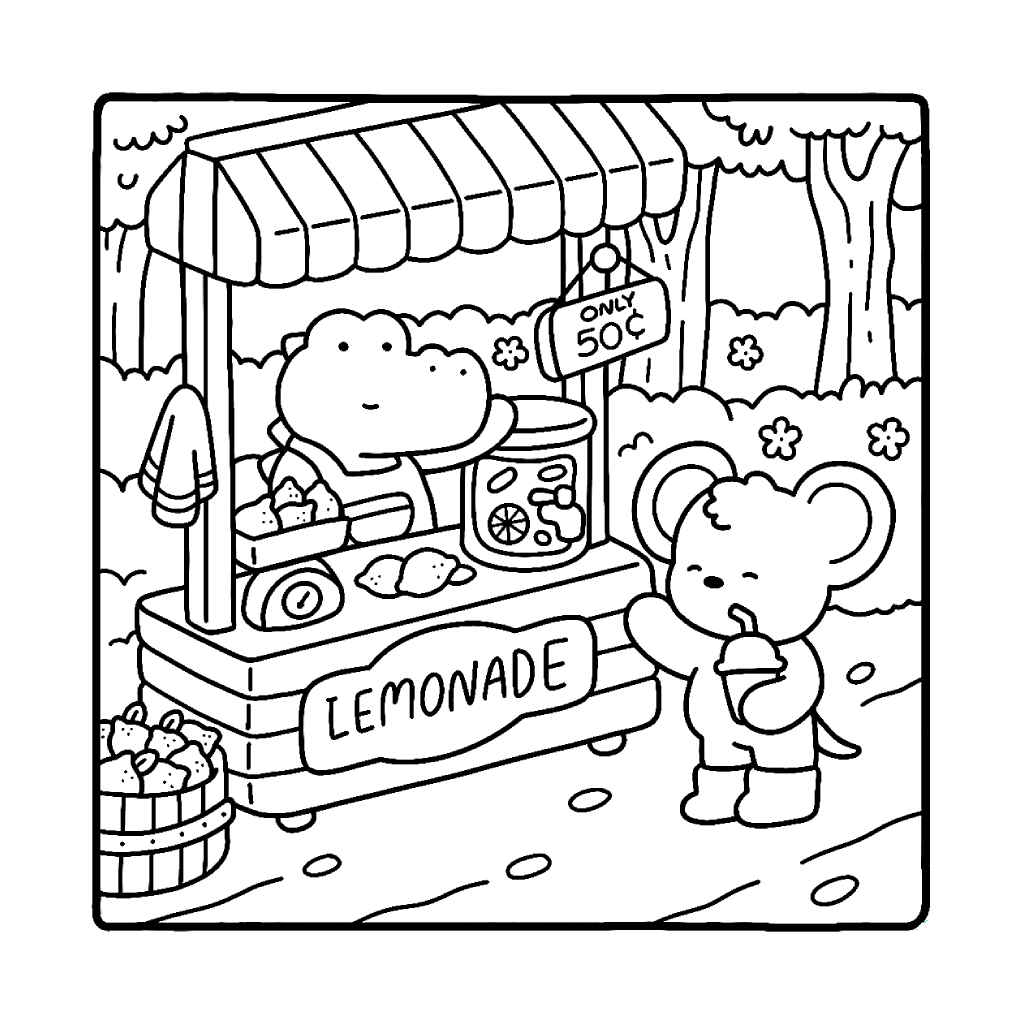 Desenho de Cozy Friends para imprimir