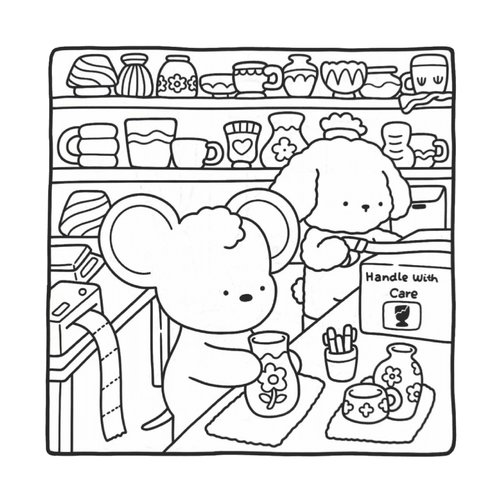Desenho de Cozy Friends para imprimir