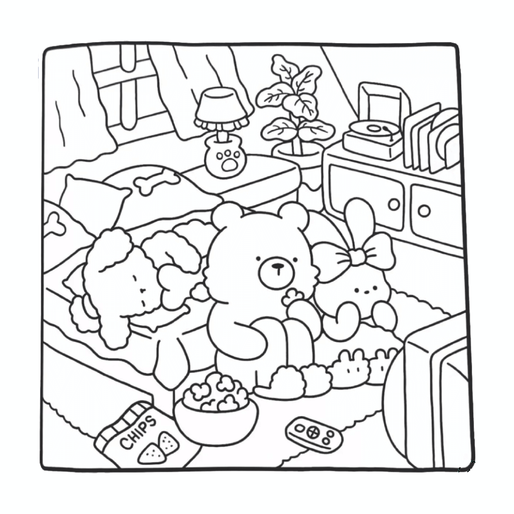 Desenho de Cozy Friends para imprimir