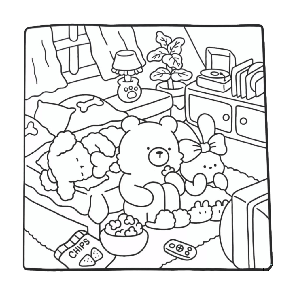 Desenho de Cozy Friends para imprimir