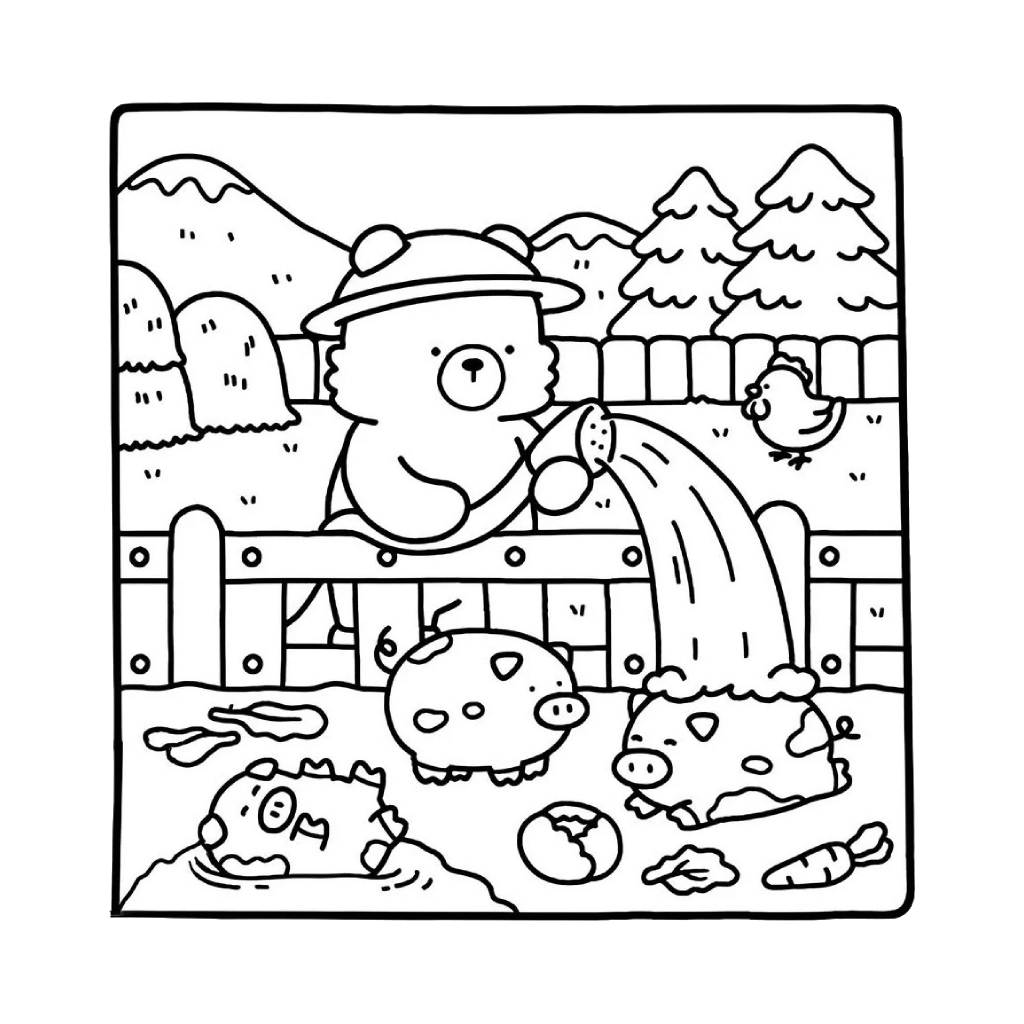 Desenho de Cozy Friends para imprimir