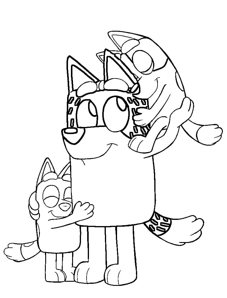 Desenho de Bluey para imprimir