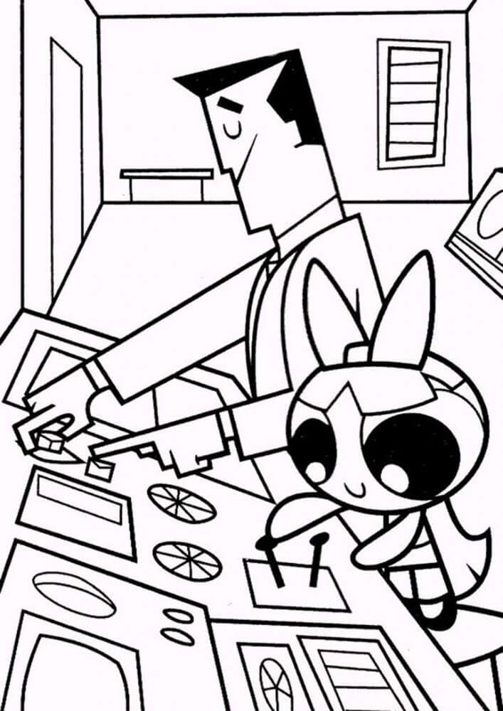 Desenho de Professor Utônio (As Meninas Superpoderosas) para imprimir