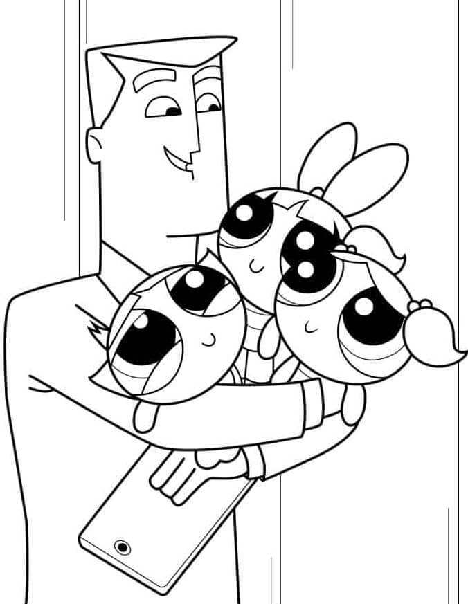 Desenho de Professor Utônio (As Meninas Superpoderosas) para imprimir