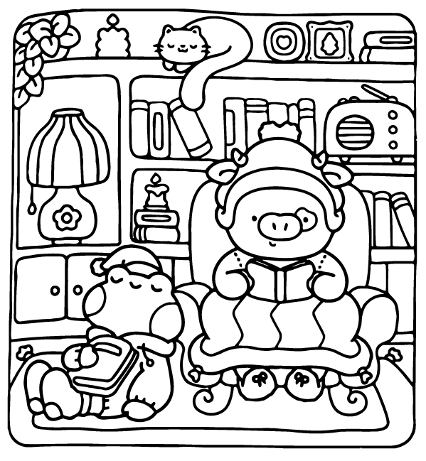 Desenho de Cozy Buddies para imprimir