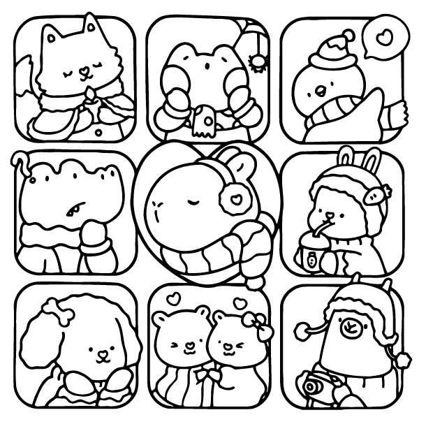 Desenho de Cozy Buddies para imprimir
