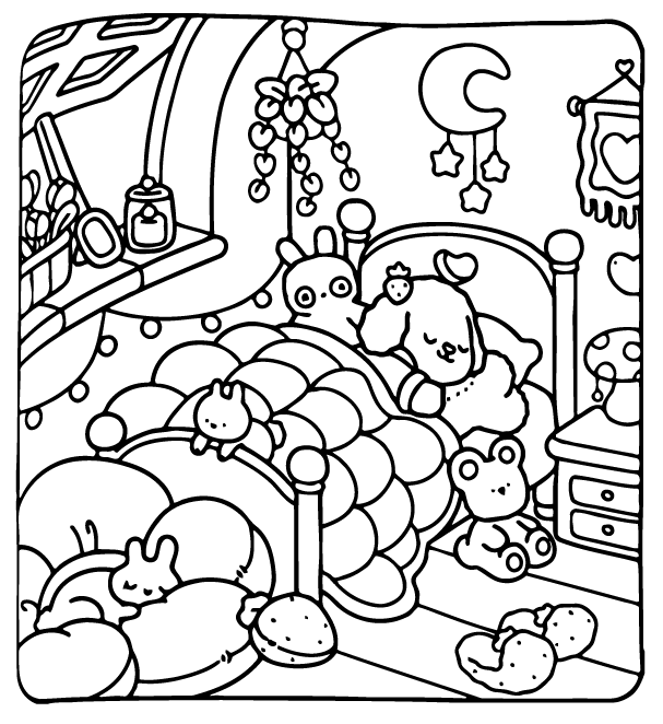 Desenho de Cozy Buddies para imprimir