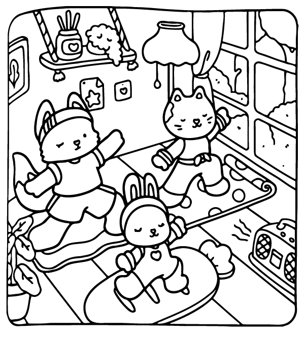 Desenho de Cozy Buddies para imprimir