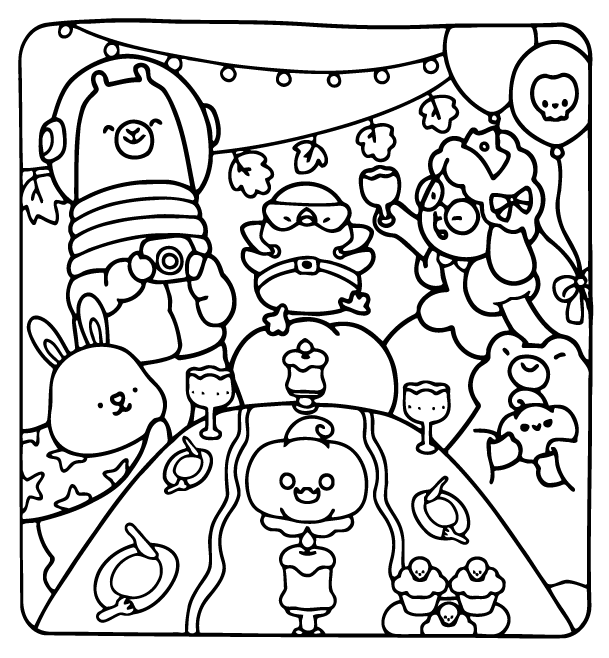 Desenho de Cozy Buddies para imprimir